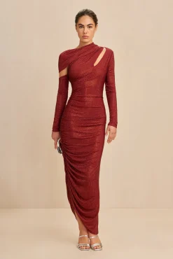 KUMASI GOWN - BURGUNDY