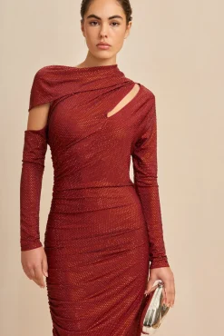 KUMASI GOWN - BURGUNDY
