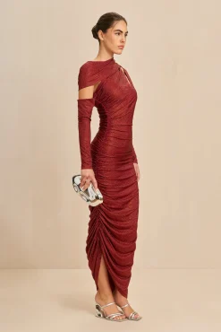 KUMASI GOWN - BURGUNDY