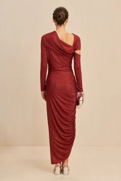 KUMASI GOWN - BURGUNDY