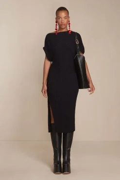 NAUNET KNIT DRESS - BLACK