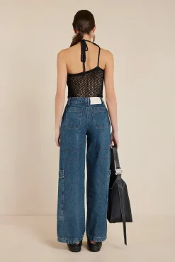NAZANIN CROCHET TOP - BLACK
