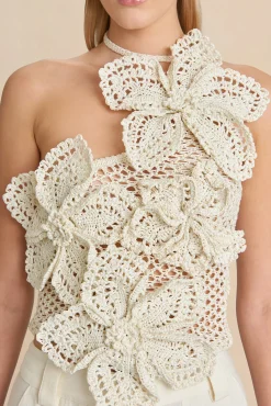 NAZANIN CROCHET TOP - OFF WHITE