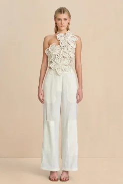 NAZANIN CROCHET TOP - OFF WHITE
