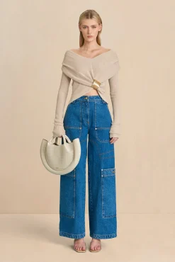 NICIA KNIT TOP - CHAMPAGNE MELANGE