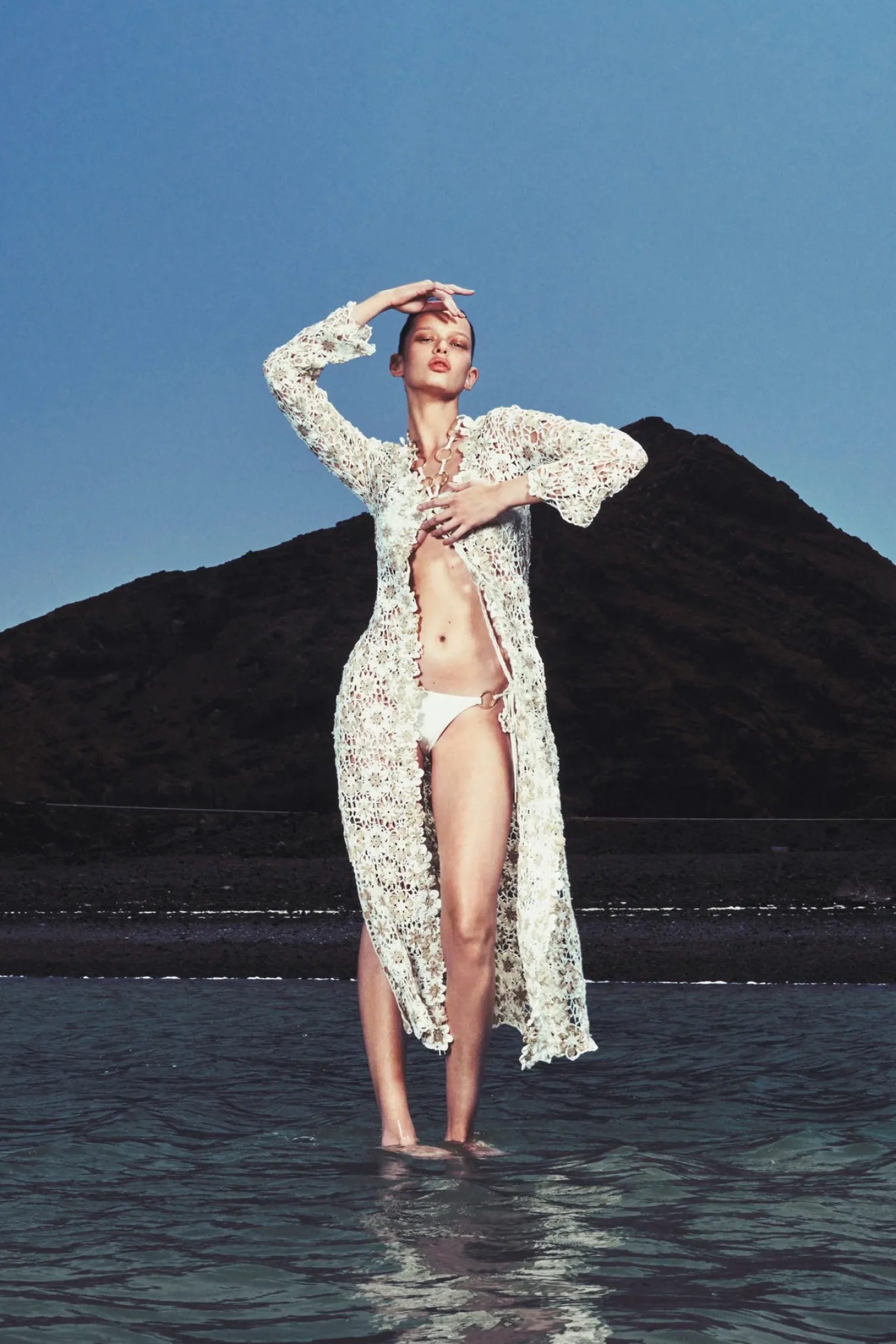OLLIE CROCHET COVERUP - OFF WHITE ECRU
