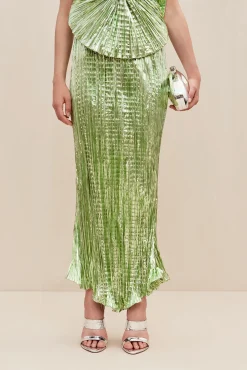 OMID SKIRT - SPEARMINT METALLIC