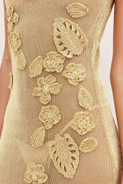 PEMMA CROCHET DRESS - GOLD