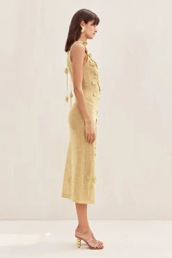 PEMMA CROCHET DRESS - GOLD