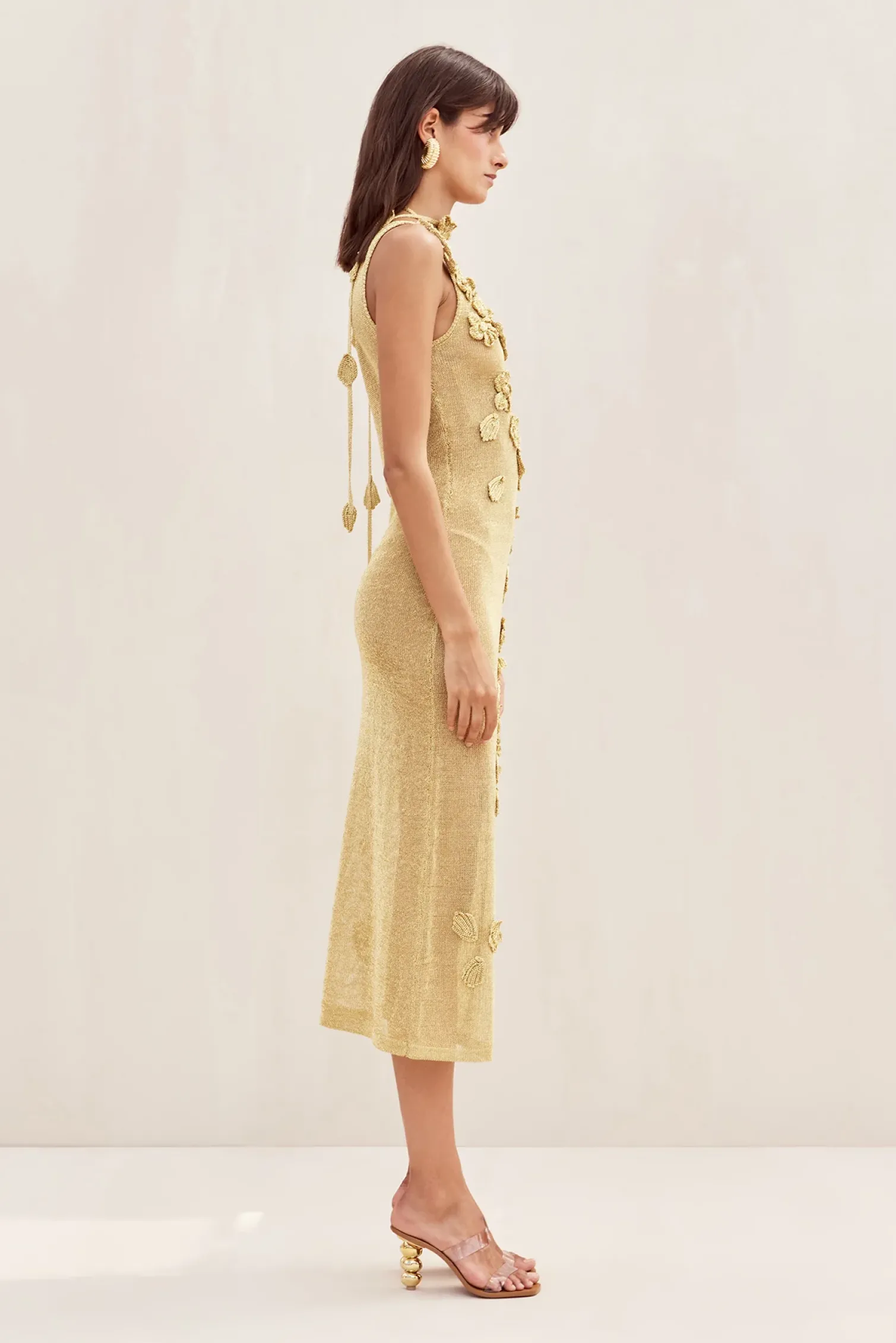 PEMMA CROCHET DRESS - GOLD