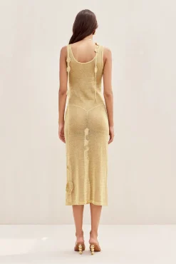 PEMMA CROCHET DRESS - GOLD