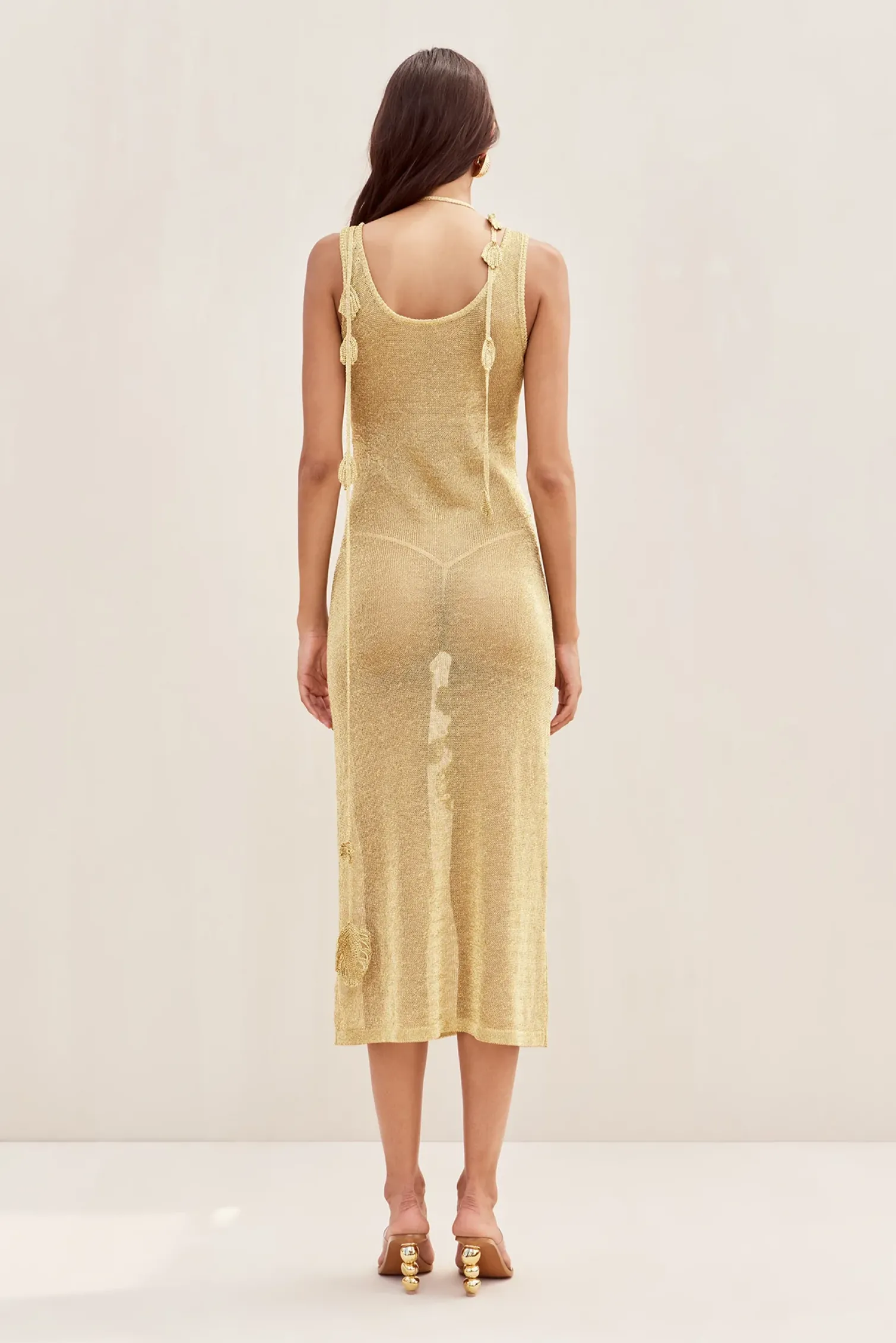 PEMMA CROCHET DRESS - GOLD