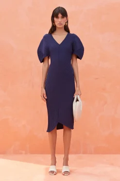 PYTON KNIT DRESS - EVENING BLUE