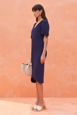 PYTON KNIT DRESS - EVENING BLUE