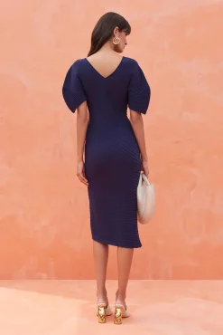 PYTON KNIT DRESS - EVENING BLUE