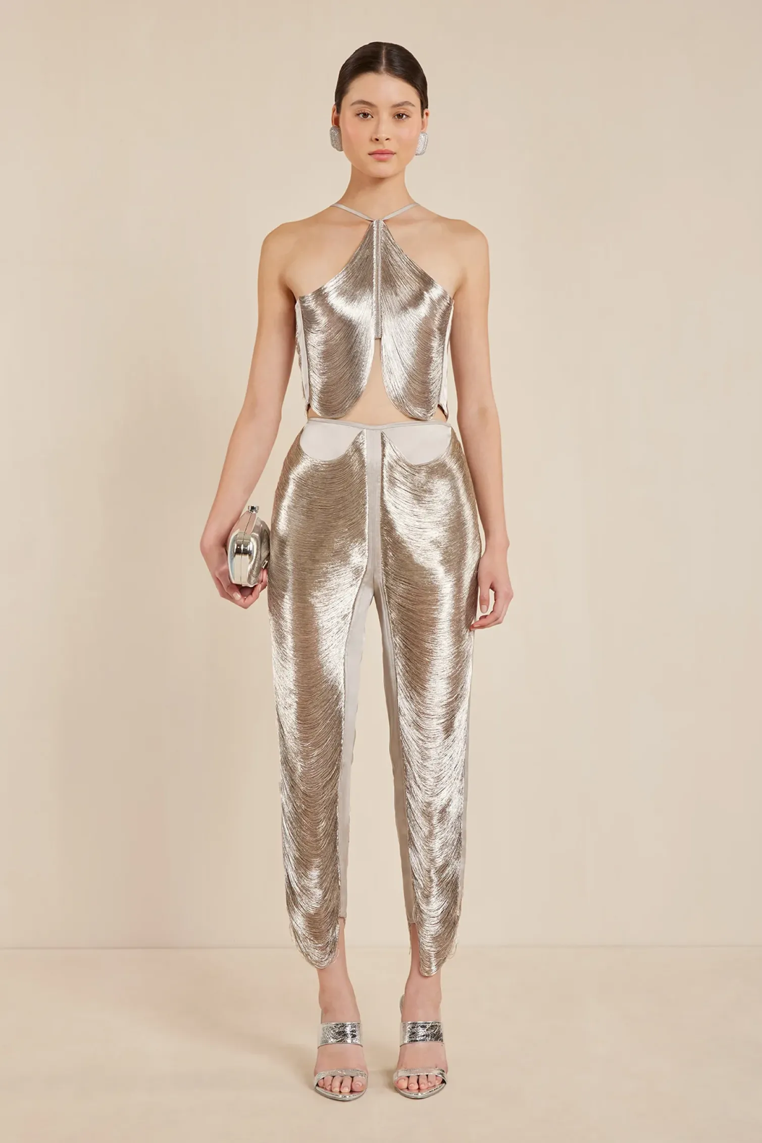 QUELLA TOP - SILVER