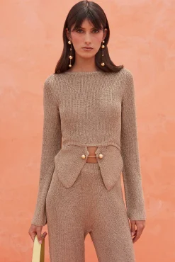 RAMSEY KNIT TOP - CHAMPAGNE