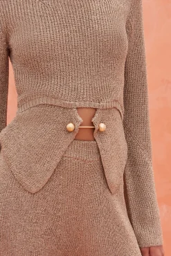 RAMSEY KNIT TOP - CHAMPAGNE