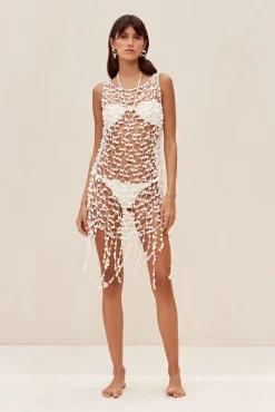 ROMAN CROCHET DRESS - OFF WHITE