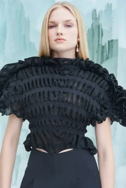 ROSLYN KNIT TOP - BLACK