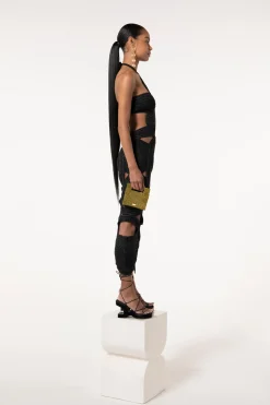SHENAZ CROCHET DRESS - BLACK
