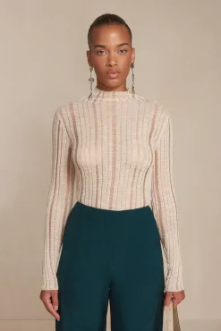 SKIVY KNIT TOP - MUSHROOM