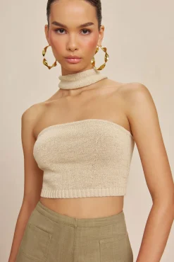 SORINE KNIT TOP - BEACH