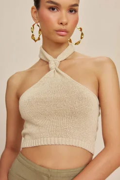 SORINE KNIT TOP - BEACH
