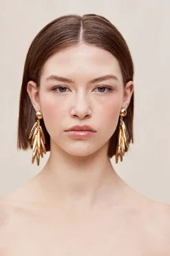 SUNELLA EARRING - SHINY BRASS