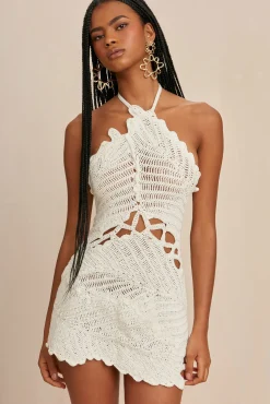 UNDINA CROCHET DRESS - OFF WHITE