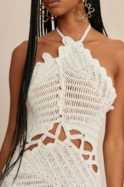 UNDINA CROCHET DRESS - OFF WHITE