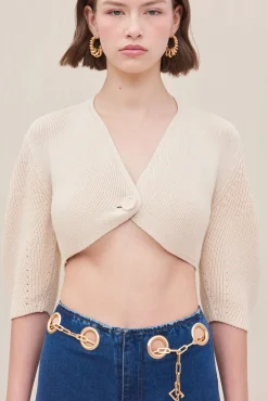 WILMA KNIT CARDIGAN - GARDENIA