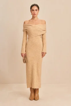 ZENNIE KNIT DRESS - TAWN MELANGE