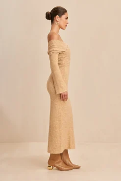 ZENNIE KNIT DRESS - TAWN MELANGE