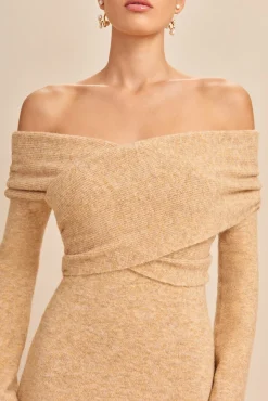 ZENNIE KNIT DRESS - TAWN MELANGE