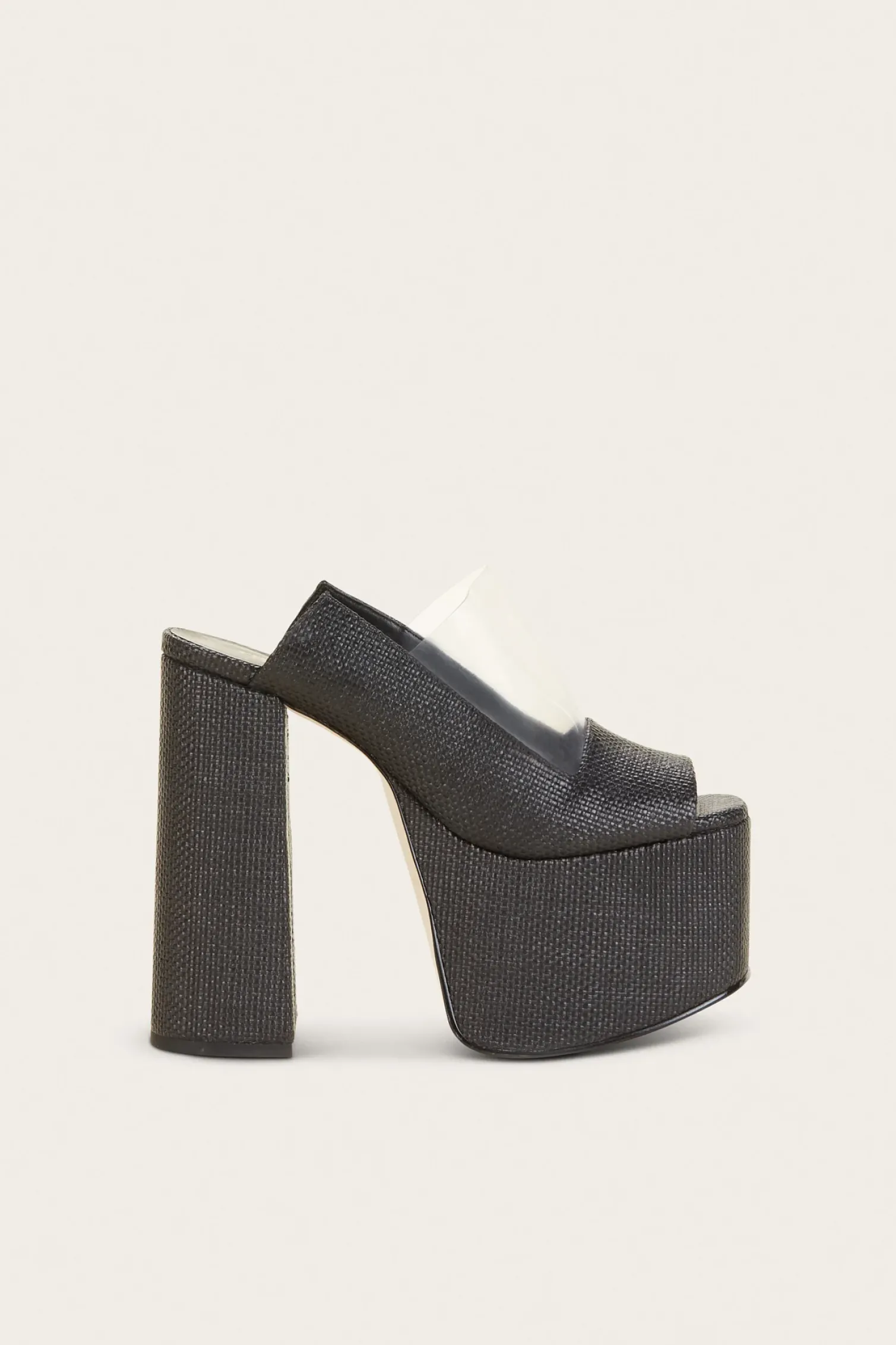 ZIGGY PLATFORM - BLACK RAFFIA