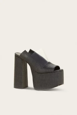 ZIGGY PLATFORM - BLACK RAFFIA