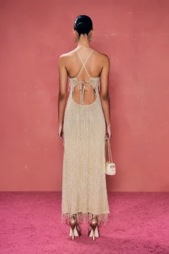ZION KNIT GOWN - LIGHT GOLD