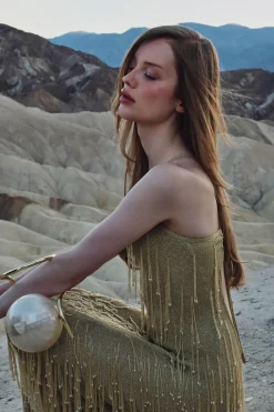 ZION KNIT GOWN - LIGHT GOLD