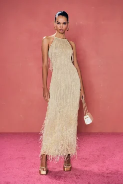 ZION KNIT GOWN - LIGHT GOLD
